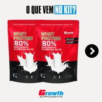 [COMBO FITNESS] Kit com 2 Whey Protein 80% Concentrado 1kg + 1 Pré-Treino + 1 Creatina